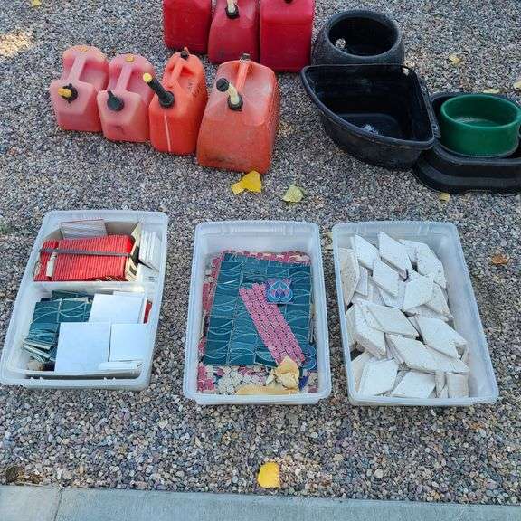 3) Totes of Tiles