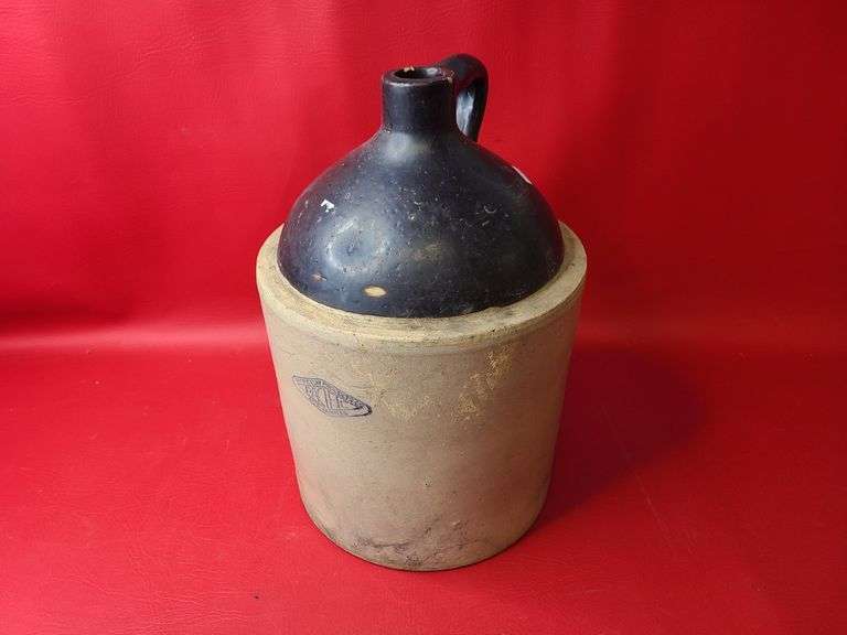 Mid 1900s Pacific Stoneware Whiskey Jug