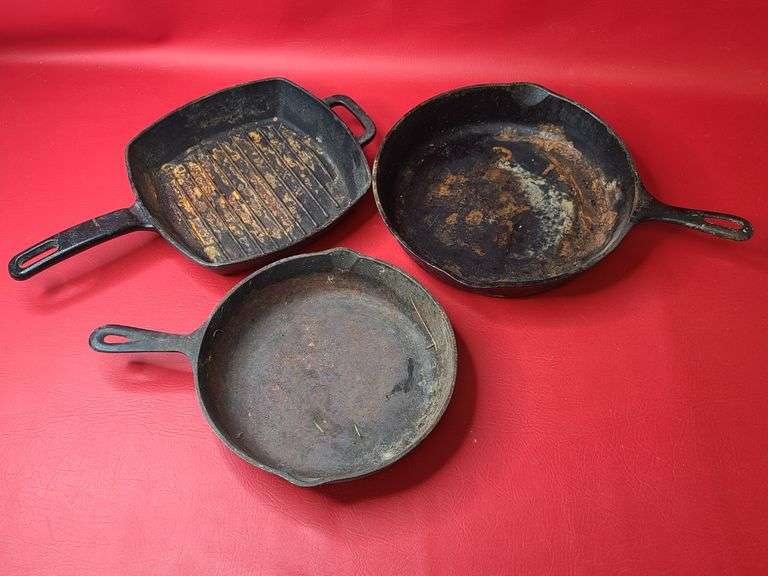 3) Cash Iron Skillets