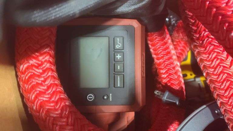 Cordless Tire Inflator and Towing Rope