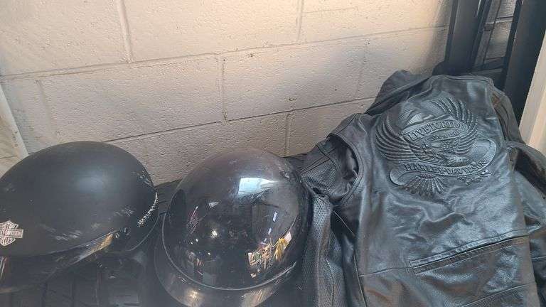 2) Harley Davison Helmets, Harley Davison Jacket
