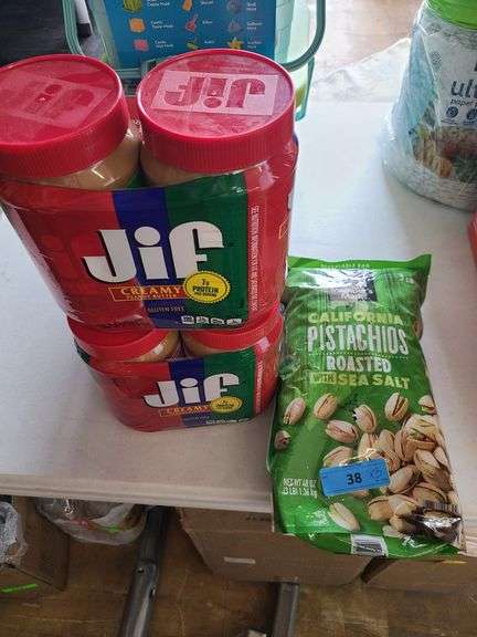 2) Jif Creamy Peanut Butter, 1) California Pistachios Roasted With Sea Salt