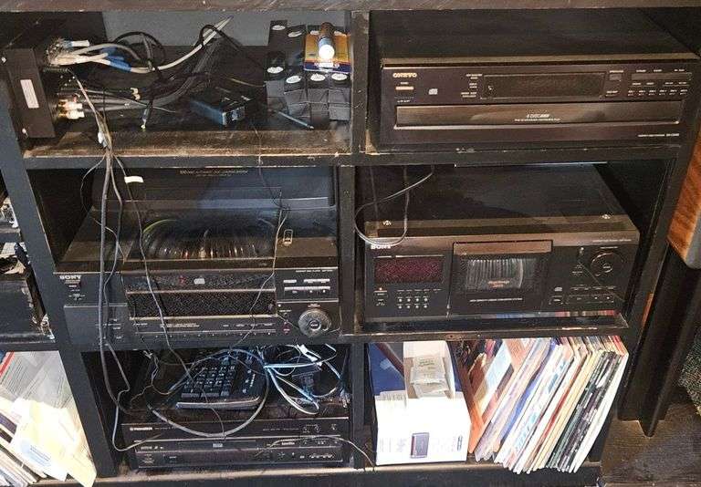 Sony Stereo Equipment, Pioneer Stereo Equipment,  Vinyl Records - Contents of Right Side of Entertai