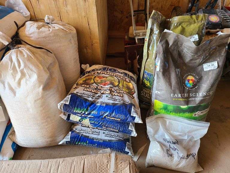 3) 20lb. Max Lawn Premium Fertilizer, Firewood Ash for Ly Soap, Earth Science Fast Acting Lime, Fast