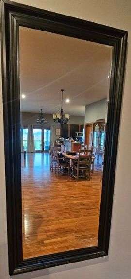 Large Black Framed Wall Mirror