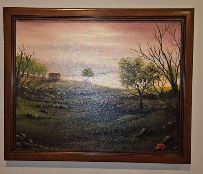 Fall Landscape Signed and Framed Oil Painting