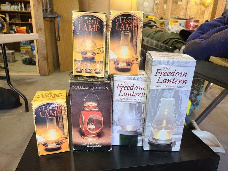 3) Classic Lamps, Hurricane Lantern, 2) Freedom Lanterns