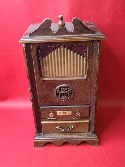 Vintage Elemica Sankyo Pipe Organ Style Radio / Jewelry Box