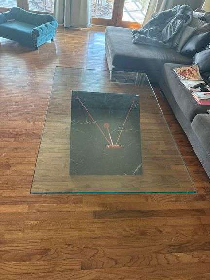 Marble and Glass Top Coffee Table