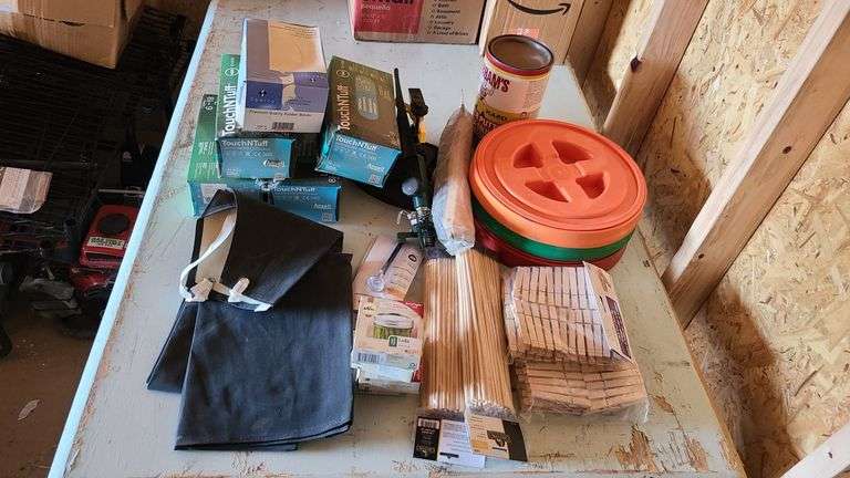 2) Clothespin, Apron, 4) Gloves, Rubber Bands, Thermometer, 2) Sprinklers, 3) Twister Seal Lids