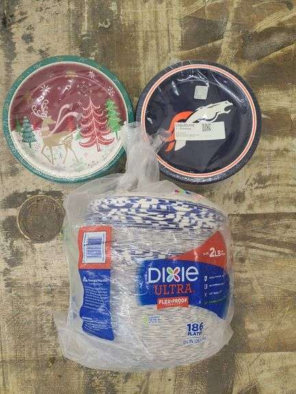 NFL Bronco Paper Plates, Holiday Paper Plates, Dixie Ultra Paper Plates