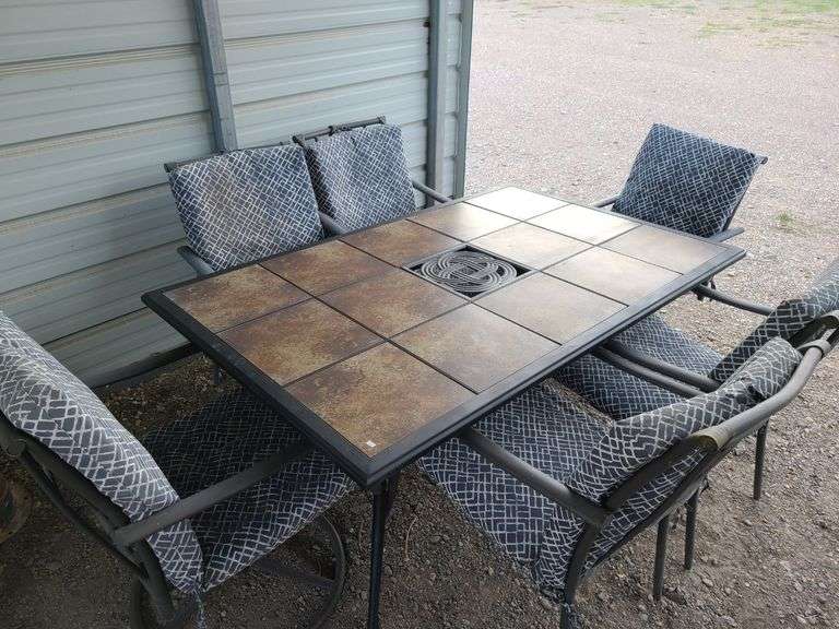 Patio Table, 6) Chairs