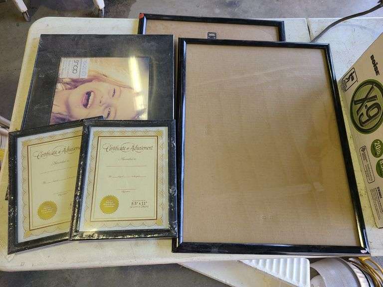 3) Picture Frames, 2) Framed Blank Certificates of Achievements
