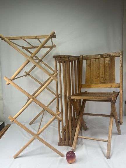 Vintage Drying Racks and Chair