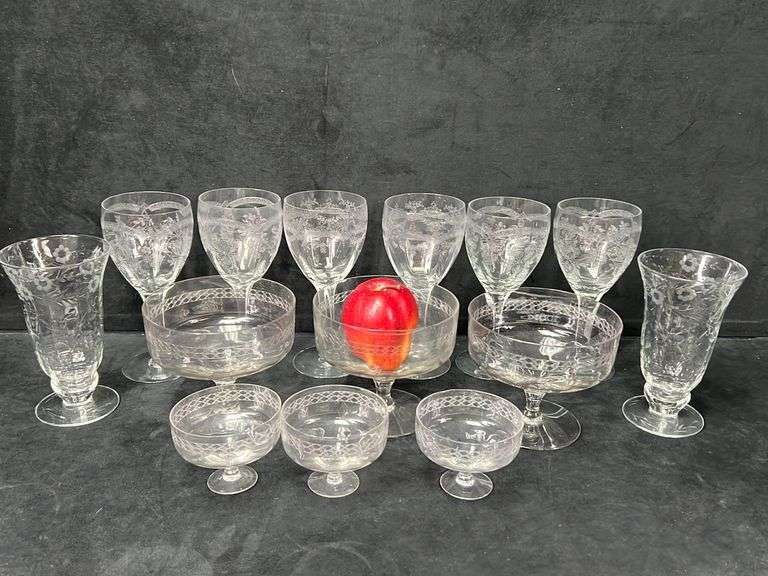 Etched Glasses and Bowls