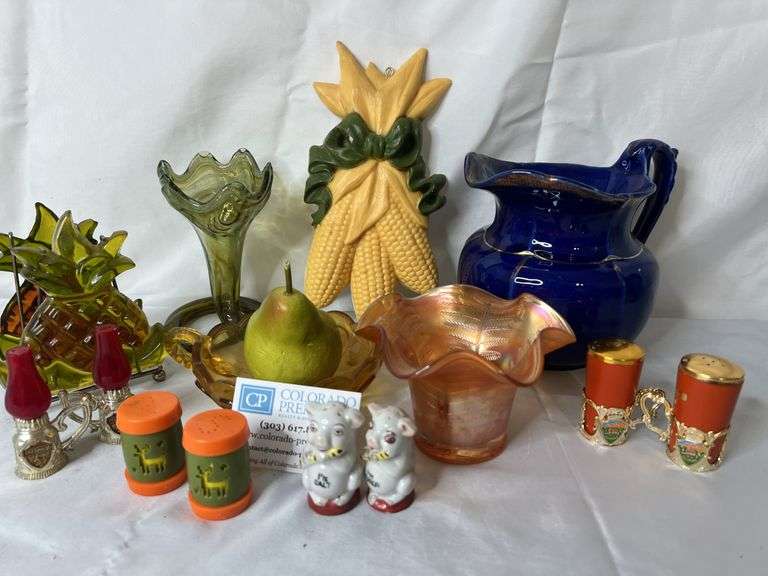 Carnival Glass, Salt, Pepper Shakers