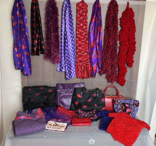Red Hat Society, Handbags, Scarves, Fanny Packs, Shirts