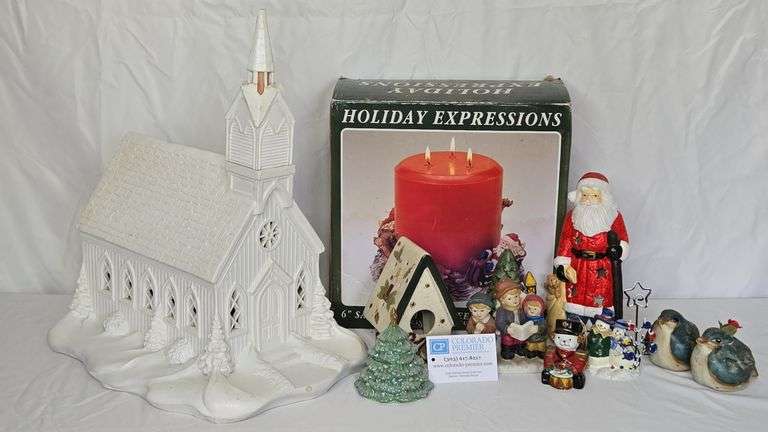 Christmas Church, Candle Holders, Decorations