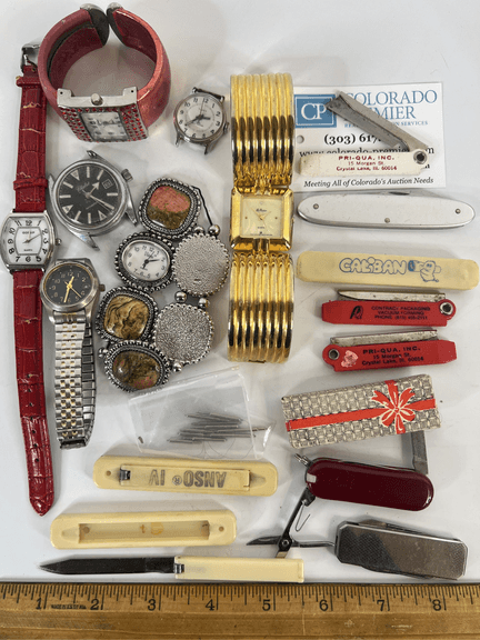 Timex, Geneva, Vivani, Coors, Ladies Watches, Knives