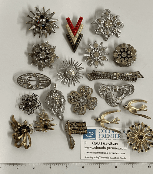 Vintage Costume Jewelry, Brooches