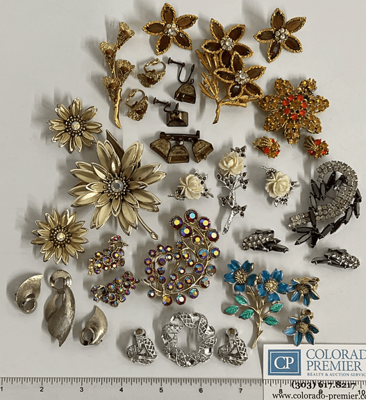 Costume Jewelry, Brooch, Earring Sets