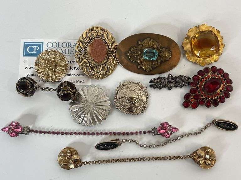 Vintage Sweater Clips, Brooches, Scarf Slides, Dress Cips
