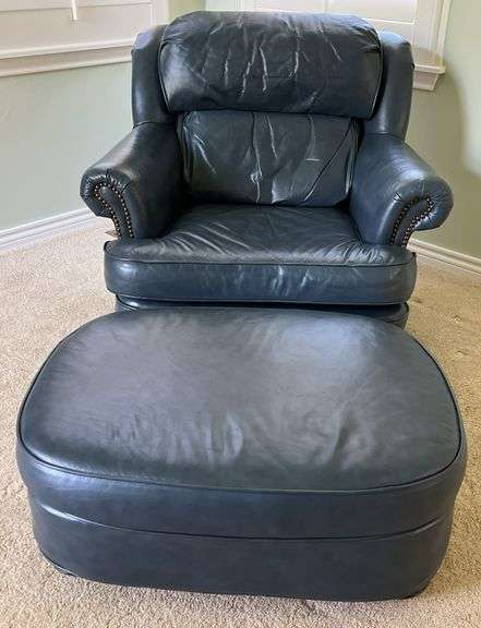 Smith & Gaines Ltd., Leather Chair, Ottoman