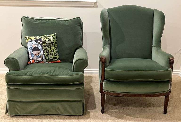 Vintage Arm Chairs, Throw Pillow