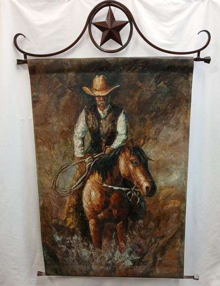 Signed Oil on Canvas Wall Hanging