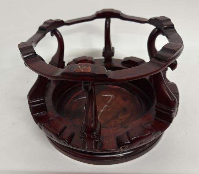 Carved Wood Plant Stand