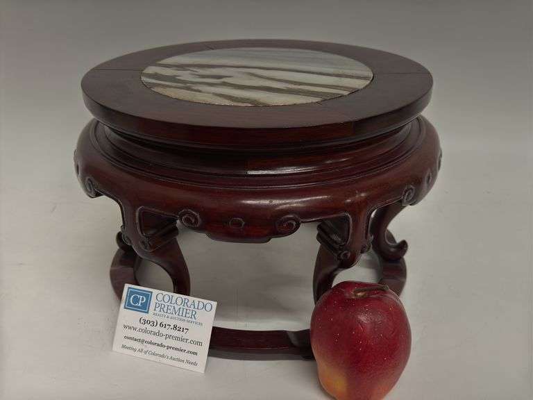 Carved Wood Plant Stand