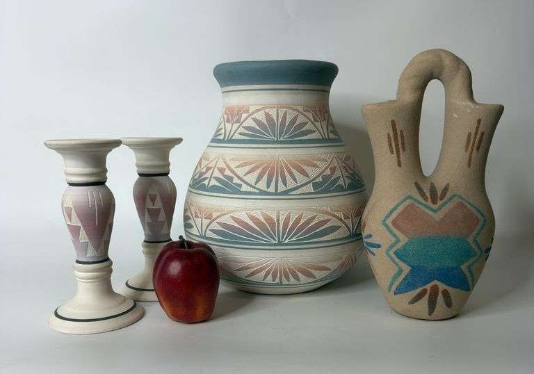 Yazzie, Boothe, Native American Wedding Vase, Candle Sticks, Vase
