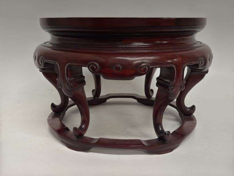 Carved Wood Plant Stand