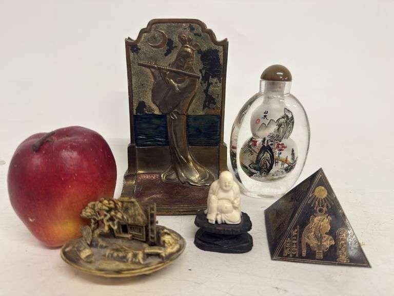 Asian Items, Carvings, Bookends, Snuff Bottle