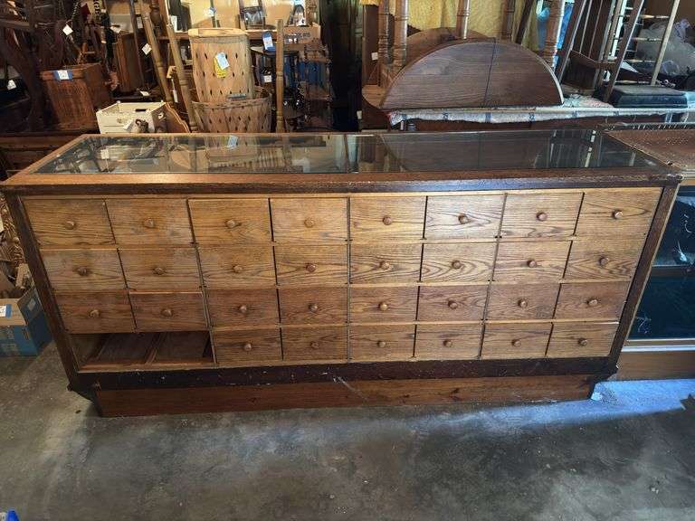 Antique Garment Display Cabinet