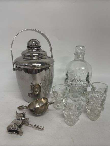 Glass Skull, Evan Williams, Barware