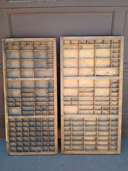 Antique Letter Press Trays
