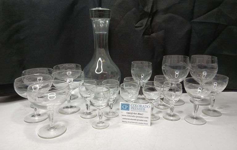 Vintage Decanter, Glasses