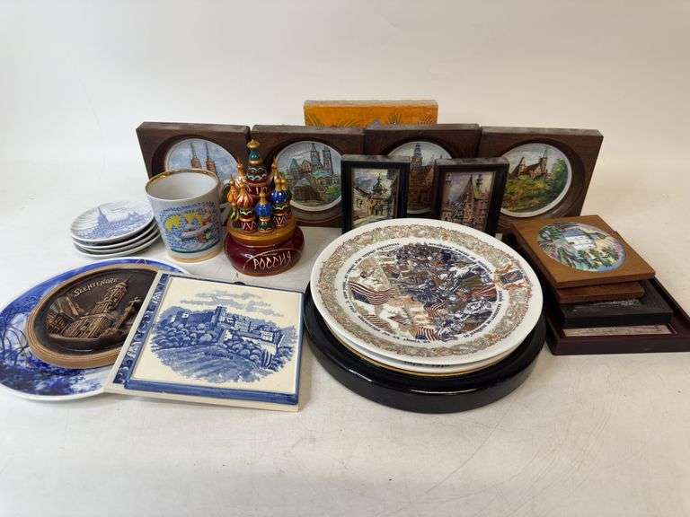 Souvenir Plates, Russian, German, Poland, Limoges, Decorative Items, Plates, Music Box, Cup, Framed