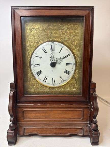 Chinese Bracket Clock, Double Chain, Rosewood Case
