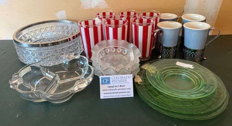 Uranium Glass Plates, Glassware