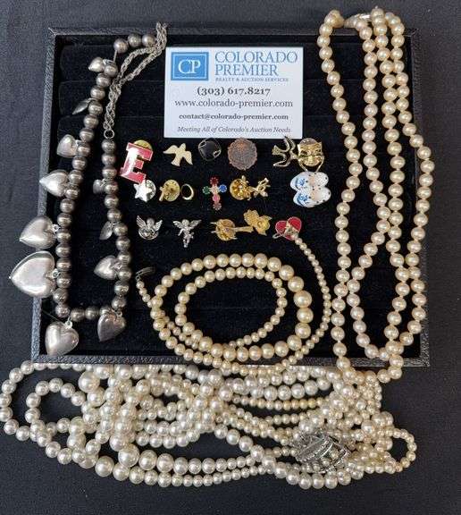 Faux Pearl Necklaces, Pins