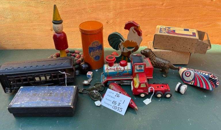 Vintage Wood, Cast Iron Toys