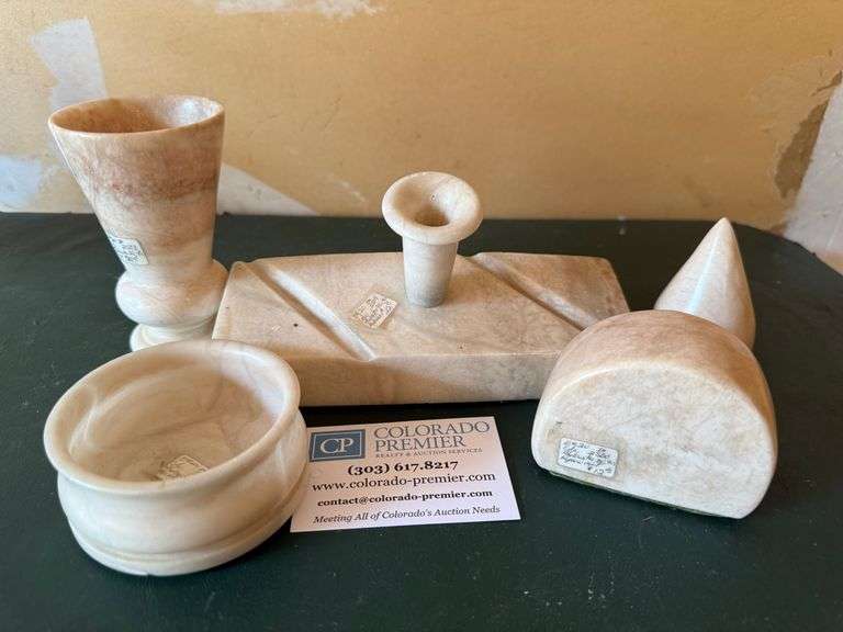 Alabaster, Pen Holder Vase, Bowl