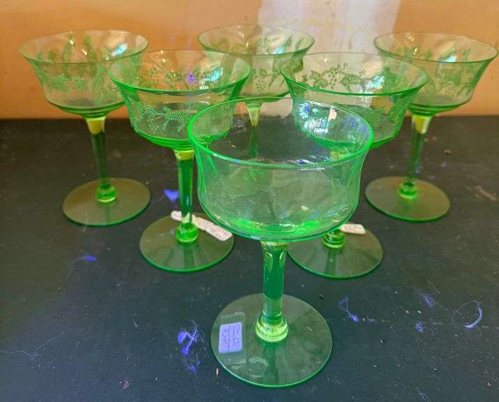 Uranium Glass, Wine Glasses