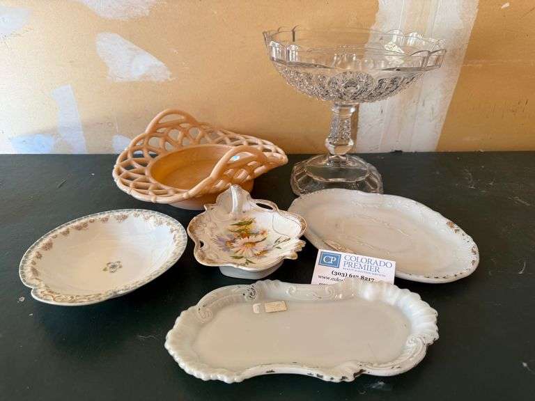 Vintage Glass Bowls, Plate