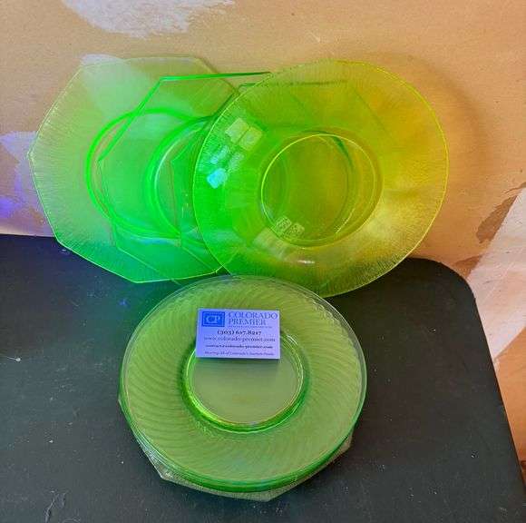 Uranium, Iridescent, Glass Plates
