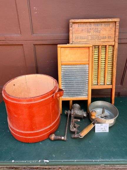 Meat Grinder, Wood Bucket
