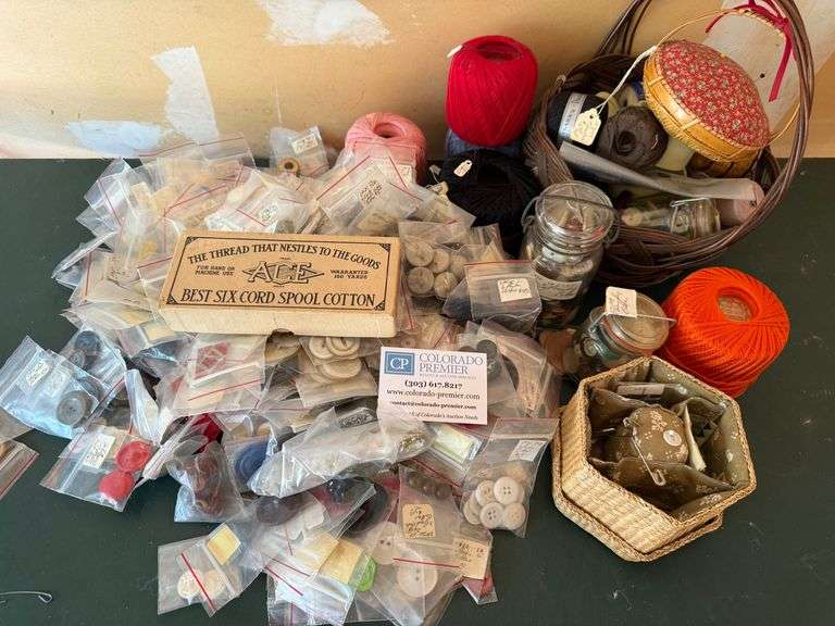Vintage Buttons, Sewing Items