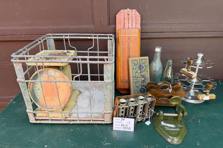 Vintage Coin Dispenser, Baby Scale, Knife Block